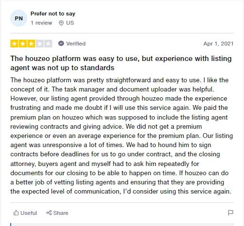 Houzeo Complaints - Customer Review